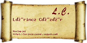 Lőrincz Cézár névjegykártya